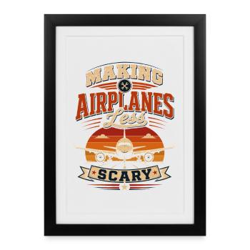 Mécanicien aéronautique Professionnel en technologie aéronautique - Affiche encadrée (27 × 37 cm) - noir - Devant