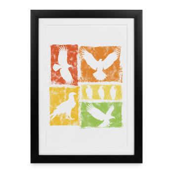 Eagle Retro Graphic - Framed poster (27 × 37 cm) - black - Front