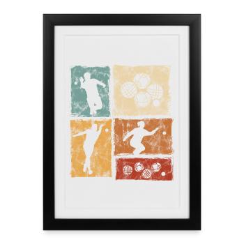 Bocce and Petanque Player Graphic - Framed poster (27 × 37 cm) - black - Front