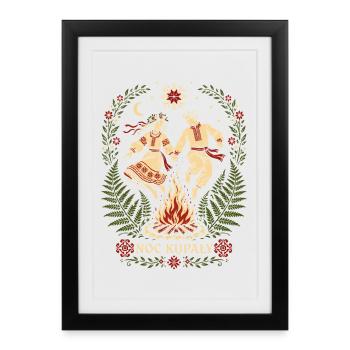 Noc Kupaly Dance - Framed poster (27 × 37 cm) - black - Front