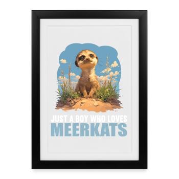 Suricate Erdmännchen - Affiche encadrée (27 × 37 cm) - noir - Devant