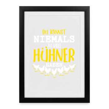 Hühnerflüsterer Huhn Hühnerhalter Hühner - Gerahmtes Poster (27 × 37 cm) - Schwarz - Vorne