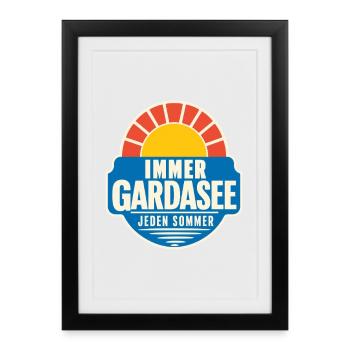 Immer Gardasee jeden Sommer, Lake Garda Vacation - Gerahmtes Poster (27 × 37 cm) - Schwarz - Vorne