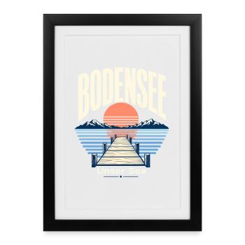 Bodensee Unser See Lake Vacation Memory - Gerahmtes Poster (27 × 37 cm) - Schwarz - Vorne