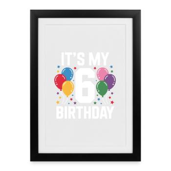 6th birthday - Framed poster (27 × 37 cm) - black - Front