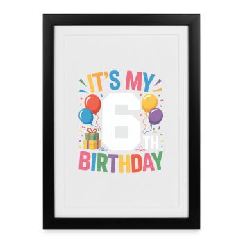 6th birthday - Framed poster (27 × 37 cm) - black - Front