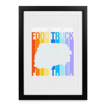 Snack Food Truck - Framed poster (27 × 37 cm) - black - Front