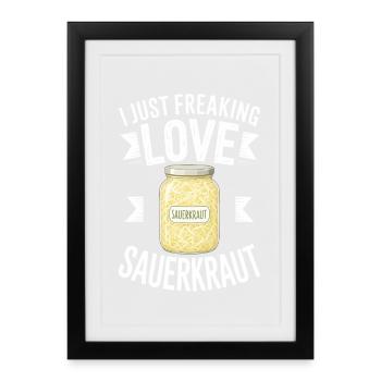 Sauerkraut Sauerkraut German dish gift - Framed poster (27 × 37 cm) - black - Front