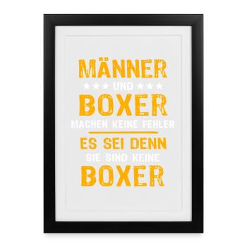 Boxer Boxen - Gerahmtes Poster (27 × 37 cm) - Schwarz - Vorne
