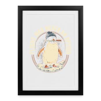Penguin mit Messer – Eiswitz - Framed poster (27 × 37 cm) - black - Front