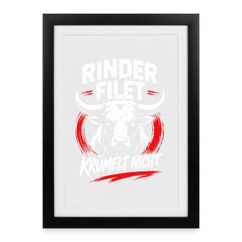 Rinderfilet Krümelt Nicht - Gerahmtes Poster (27 × 37 cm) - Schwarz - Vorne