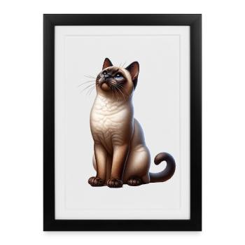 Siamkatze Siamese Cat - Framed poster (27 × 37 cm) - black - Front