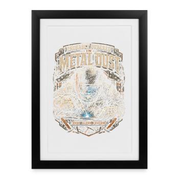 Soudeur professionnel recouvert de poussière métallique - Affiche encadrée (27 × 37 cm) - noir - Devant