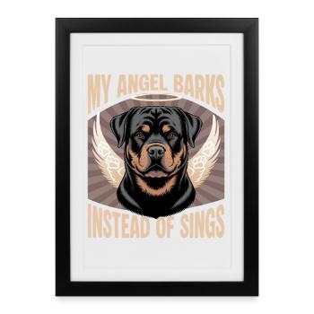 Rottweiler Rottweiler Rottie Race de chien - Affiche encadrée (27 × 37 cm) - noir - Devant