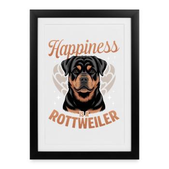 Rottweiler Rottweiler Rottie Race de chien - Affiche encadrée (27 × 37 cm) - noir - Devant