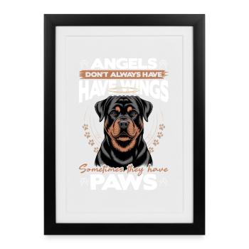 Rottweiler Rottweiler Rottie Race de chien - Affiche encadrée (27 × 37 cm) - noir - Devant