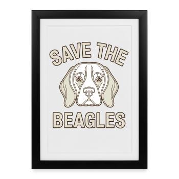 Sauvez les Beagle - Affiche encadrée (27 × 37 cm) - noir - Devant