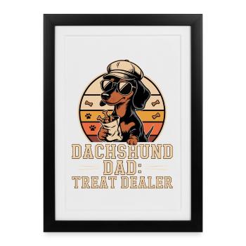 Dachshund Dad Treat Dealer - Framed poster (27 × 37 cm) - black - Front