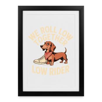 Rider Dog with Sneaker - Framed poster (27 × 37 cm) - black - Front