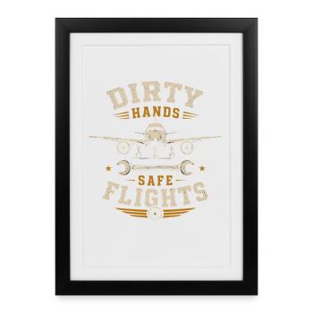 Aircraft Engineer Technology and Maintenance - Framed poster (27 × 37 cm) - black - Front