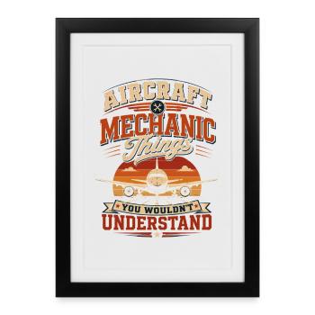 Aircraft Maintenance Maintenance Aviation Technology - Framed poster (27 × 37 cm) - black - Front