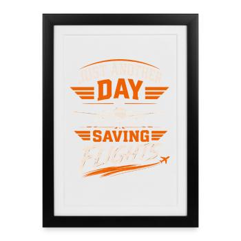 Professionnel de la maintenance aéronautique en technologie aéronautique - Affiche encadrée (27 × 37 cm) - noir - Devant