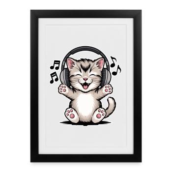Cat Music - Framed poster (27 × 37 cm) - black - Front