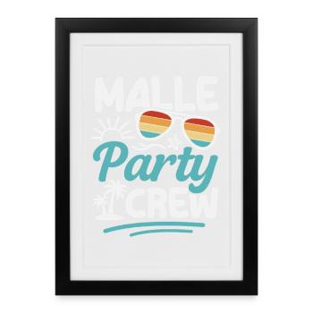 Équipe de fête Malle Groupes de vacances à Majorque - Affiche encadrée (27 × 37 cm) - noir - Devant
