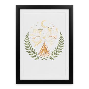 Kupala Night Dance - Framed poster (27 × 37 cm) - black - Front