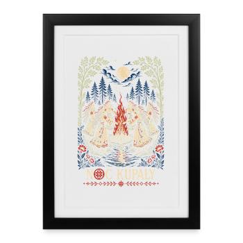 Noc Kupaly Fire Dance - Framed poster (27 × 37 cm) - black - Front