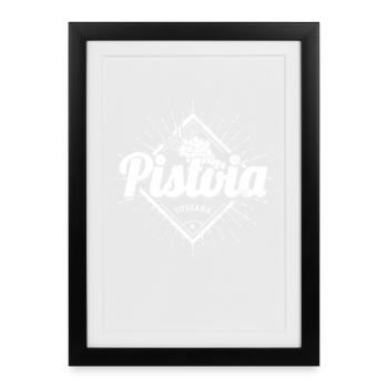 Pistoia Toskana in Italien mit Retro Weintrauben - Gerahmtes Poster (27 × 37 cm) - Schwarz - Vorne