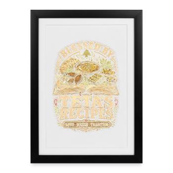Recettes de tetas libanais libanaises - Affiche encadrée (27 × 37 cm) - noir - Devant