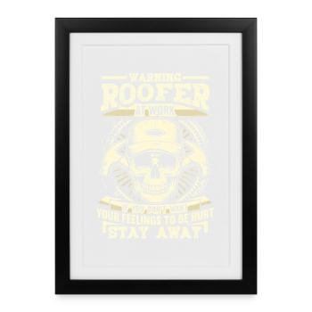 Crâne de couvreur : Cadeau de bricoleur à distance - Affiche encadrée (27 × 37 cm) - noir - Devant