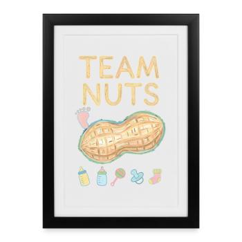 Équipe de révélation de sexe : Équipe Baby Shower, Maman, Papa - Affiche encadrée (27 × 37 cm) - noir - Devant