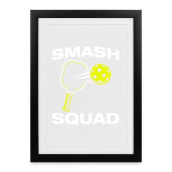 Joueur de pickleball drôle de Smash Squad - Affiche encadrée (27 × 37 cm) - noir - Devant