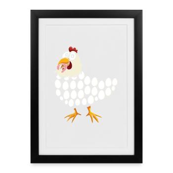 Poulets Whisperer Poulets Poulets Poulets Gardiens de poulets - Affiche encadrée (27 × 37 cm) - noir - Devant
