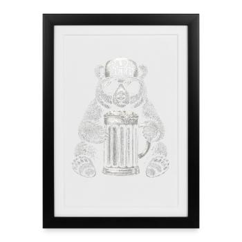 Papa Beer Father Bear Beer Humor Gift Idea - Framed poster (27 × 37 cm) - black - Front