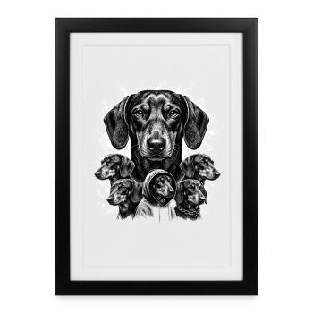 Dog Mashup: Multiple Portrait - Framed poster (27 × 37 cm) - black - Front
