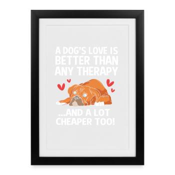 Chien de thérapie - Affiche encadrée (27 × 37 cm) - noir - Devant