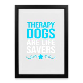 Therapy dog - Framed poster (27 × 37 cm) - black - Front