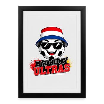 Ultras Football Match Day Football Fan Holland Netherlands - Affiche encadrée (27 × 37 cm) - noir - Devant