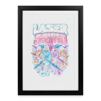 Escouade de laser tag - Affiche encadrée (27 × 37 cm) - noir - Devant