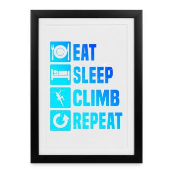 Gift idea for the mountaineer with rock climbing - Framed poster (27 × 37 cm) - black - Front