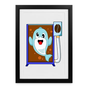 Café en grains de café Delfin - Affiche encadrée (27 × 37 cm) - noir - Devant