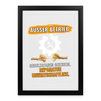 Geduldsfaden Gerissen - Gerahmtes Poster (27 × 37 cm) - Schwarz - Vorne