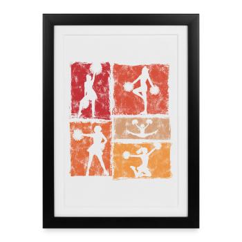 Cheer Squad Cheerleader Sport Vintage Style - Framed poster (27 × 37 cm) - black - Front
