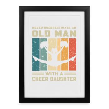 Dad - Old man with cheerleader daughter - Framed poster (27 × 37 cm) - black - Front