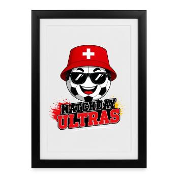 Matchday Ultras Football Fan Switzerland - Framed poster (27 × 37 cm) - black - Front