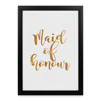 Mariage élégant de la demoiselle d’honneur - Affiche encadrée (27 × 37 cm) - noir - Devant