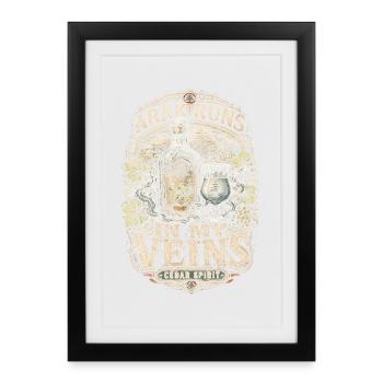Liban Arak libanais coule dans mes veines - Affiche encadrée (27 × 37 cm) - noir - Devant